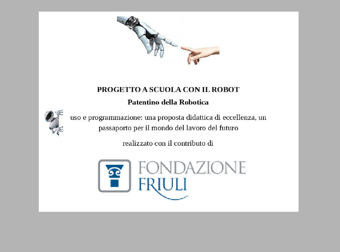 Patentino della Robotica Fondazione Friuli 2020